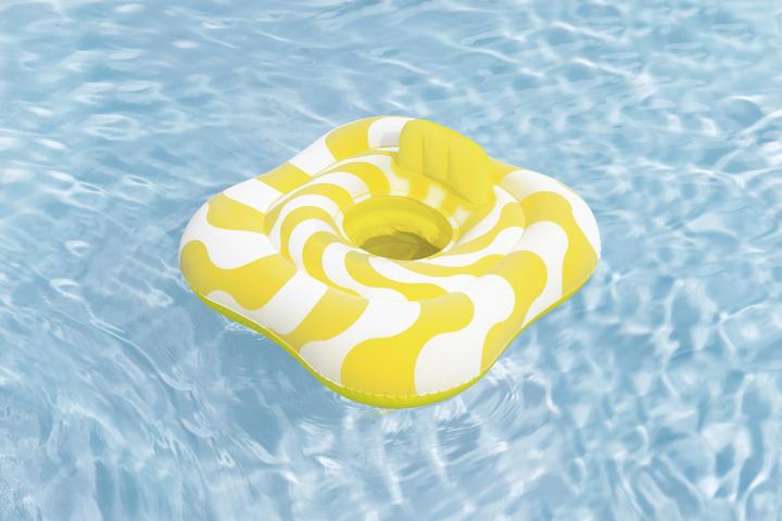 Actual product image Bestway Swim Safe ABC Comfort Plush Wavy Square 2-Ring Inflatable Baby Boat Float