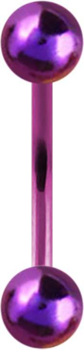 Star Piercing Micro Banane violett mit zwei Kugeln (Titan G23, ohne Messing)