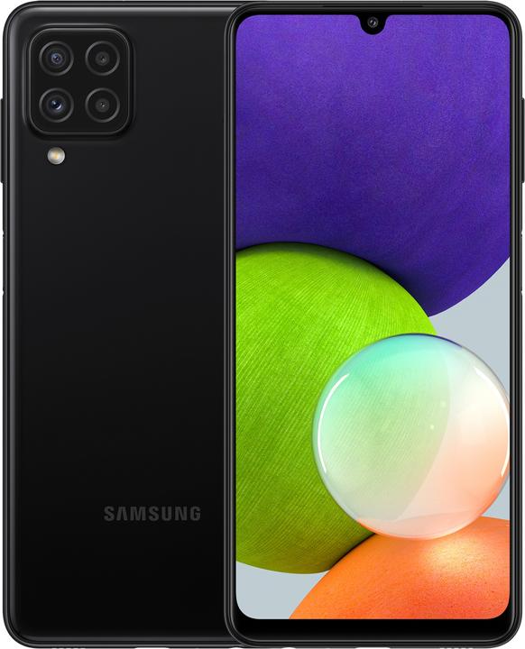Samsung Galaxy A22 EU (64 GB, Black, 6.40", Dual SIM, 48 Mpx, 4G)