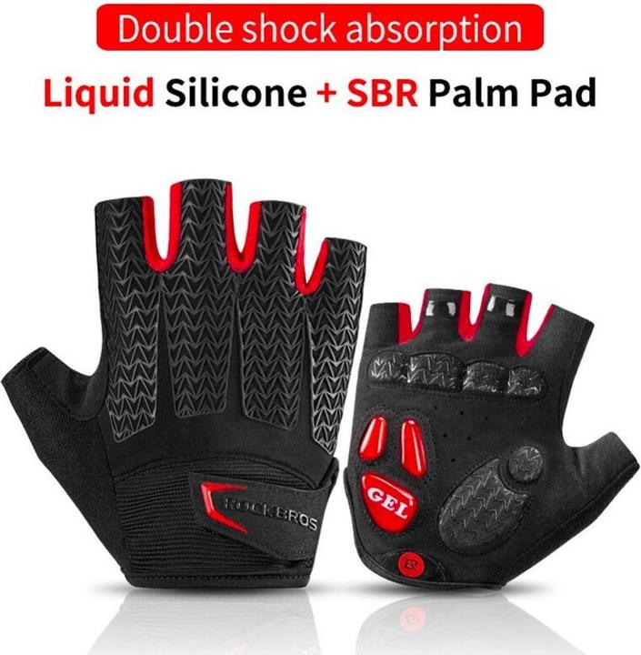 Produktbild Rockbros S169BR M cycling gloves with gel inserts - black and red (M)