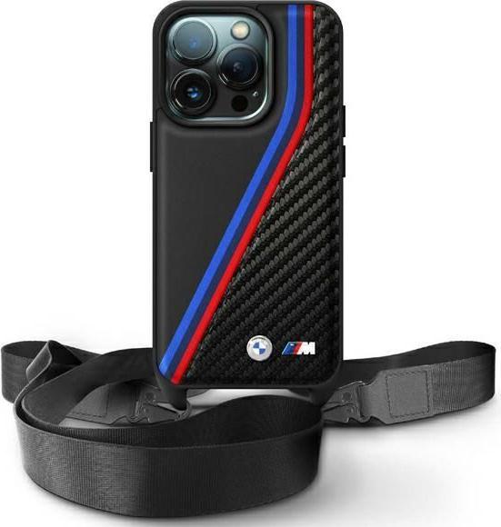 Actual product image BMW BMHCP16X23PSVTK iPhone 16 Pro Max 6.9" czarny/black hardcase M Edition Carbon Tricolor Lines (Apple iPhone 16 Pro Max)