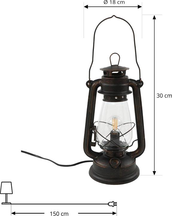 Actual product image Lindby Raisa table lamp Rust/Clear (E14)