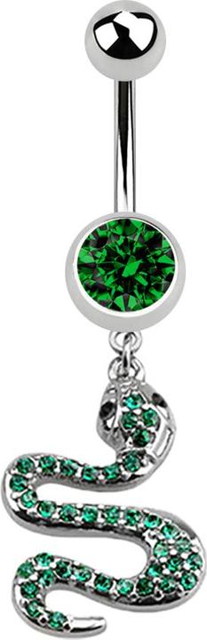 Immagine prodotto Star Piercing Banana in argento con ciondolo a forma di serpente verde (Acciaio chirurgico 316L, senza ottone)