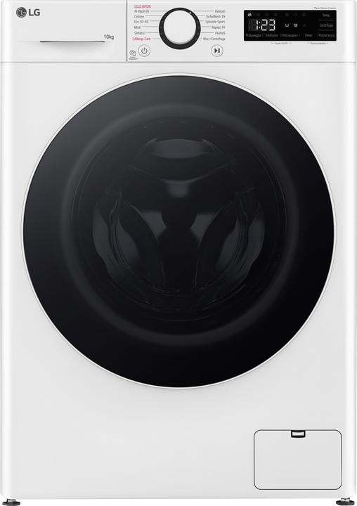 LG F4R5010TSWW Washing machine 10kg AI DD, Class A-10%, 1400 rpm, TurboWash, Steam (10 kg, Left)