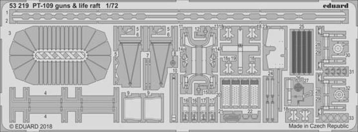 Produktbild Eduard PT-109 guns & life raft for Revell