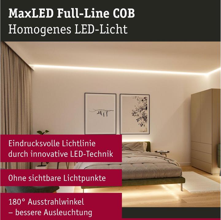 Immagine prodotto Paulmann Set di strisce COB MaxLED 500 a linea intera (Bianco caldo, 150 cm, Interno)