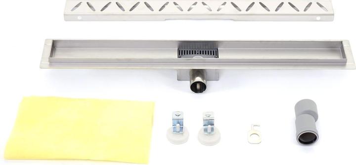 Image du produit Swisshandel24 Caniveau de douche 120cm écoulement de sol caniveau de douche, inox siphon 50-120cm - 51217 (1200 mm)