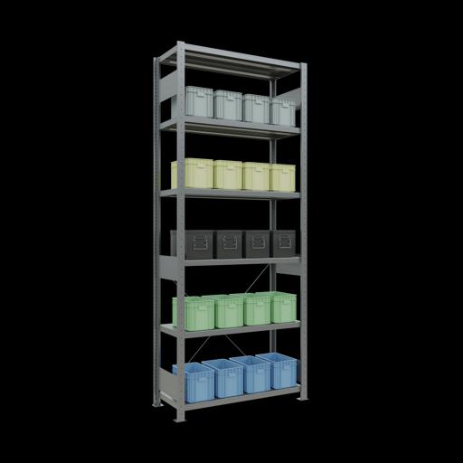 Produktbild Schulte Lagertechnik Stecksystem Grundregal MULTIplus250 mit Kreuzstrebe