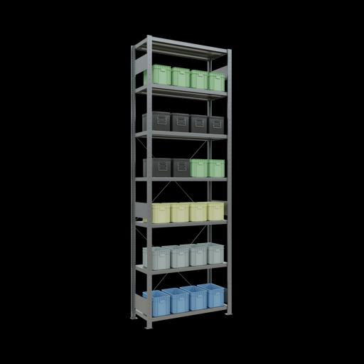 Actual product image Schulte Lagertechnik MULTIplus250 boltless basic shelving system with cross brace