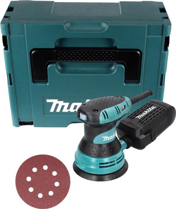 Productafbeelding Makita BO 5031 Excentrische schuurmachine 300 Watt 125 mm + 50x Schuurpapier K80 + Makpac (Excentrische schuurmachine, 300 W)