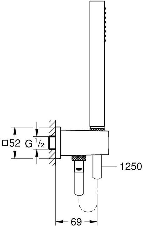 Actual product image Grohe Euphoria Cube Stick wall mount set (1 Beam types, 9 l/min)