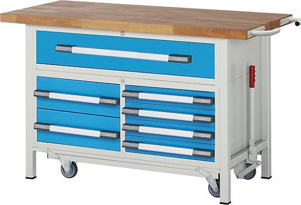 Actual product image eurokraft pro Mobile and lowerable workbench (150 cm, 70 cm)