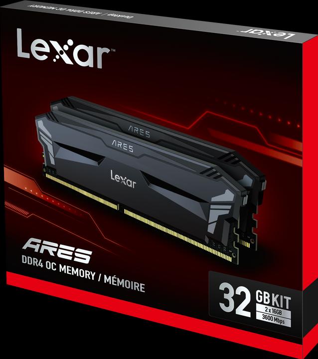 Immagine prodotto Lexar KIT UDIMM Ares DDR4 CL18 Nero (2 x 16GB, 3600 MHz, DDR4-RAM, U-DIMM)