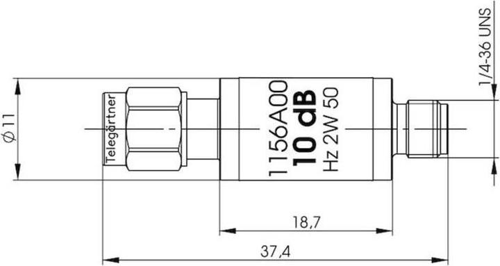 Produktbild Telegärtner Dämpfungsglied J01156A0031 1 S