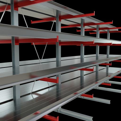 Produktbild Schulte Lagertechnik K 6000 Kragarm-Grundregal 6 Ständer - 2-seitig