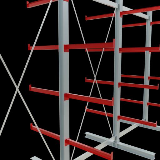 Actual product image Schulte Lagertechnik K 6000 cantilever basic rack 4 uprights - 2-sided
