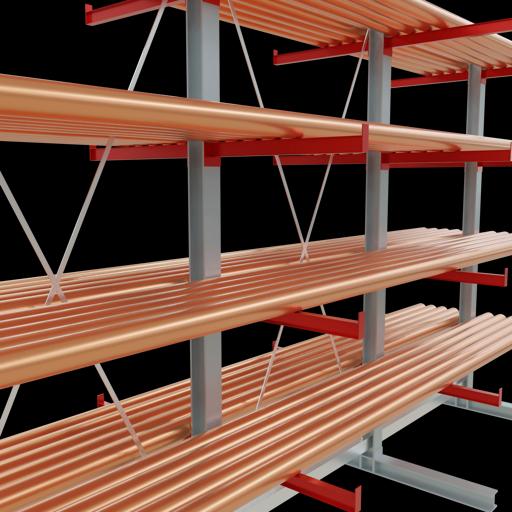 Actual product image Schulte Lagertechnik K 6000 cantilever basic rack 4 uprights - 2-sided