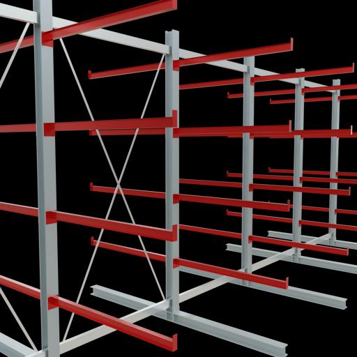 Actual product image Schulte Lagertechnik K 6000 cantilever basic rack 6 uprights - 2-sided