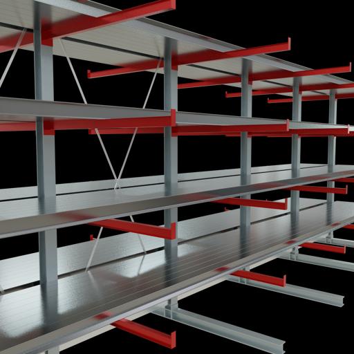 Actual product image Schulte Lagertechnik K 6000 cantilever basic rack 6 uprights - 2-sided