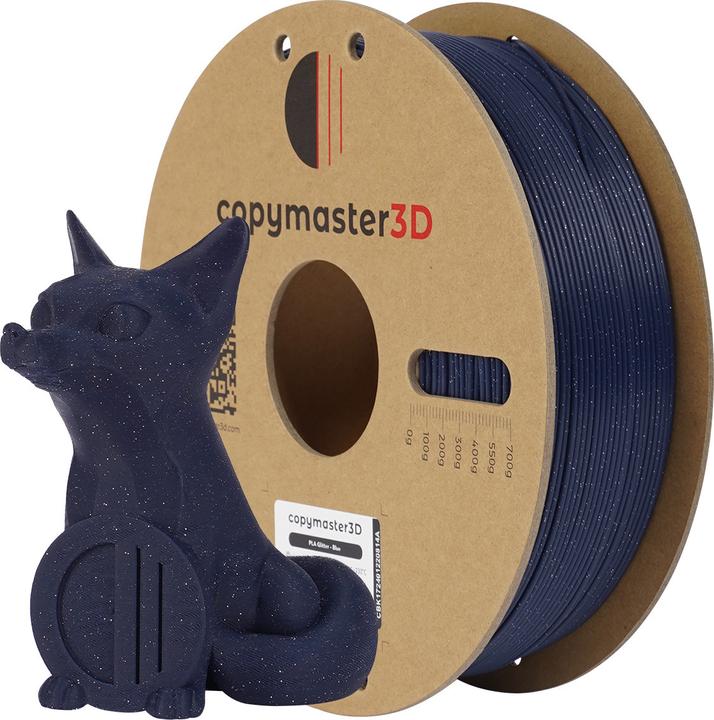 Produktbild Copymaster3D PLA Glitter Filament for 3D Printer, 1.75 mm, Shimmering Blue (PLA, 1.75 mm, Blau)