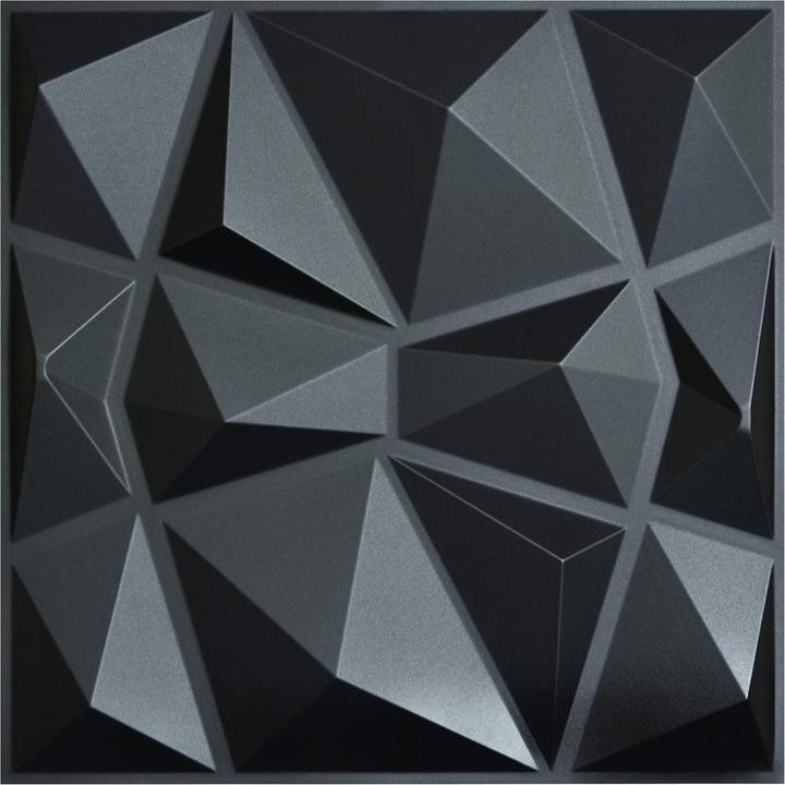 Actual product image Art3d Textured 3D Wall Panels (Black, 12 pcs) (50 x 50 cm)