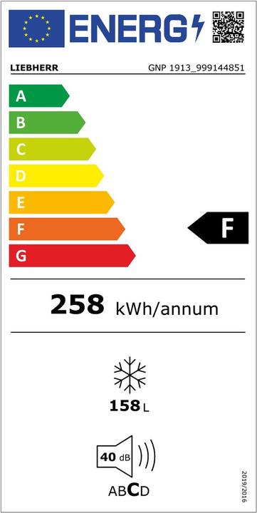 Label énergétique Liebherr GNP 1913 (Autonome, 158 l)