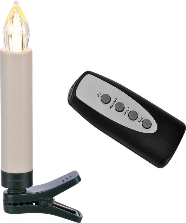 Produktbild hagenuk LED-Weihnachtsbaumkerzen kabellos mit Fernbedienung, 10er Set, weiss (10 x)
