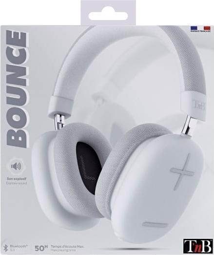 Produktbild T'nB Casque Micro Bluetooth Bounce (Blanc) (ANC, 50 h, Kabelgebunden)