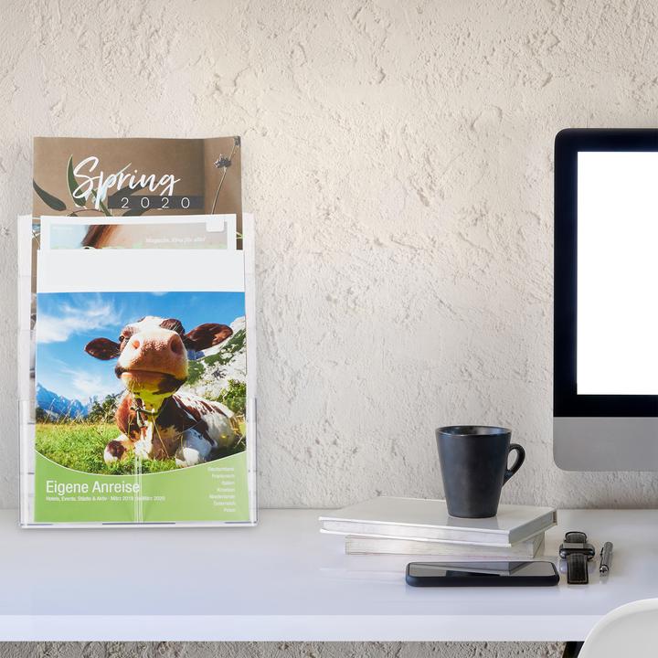 Actual product image Relaxdays Leaflet Rack A4 / DIN Long, 3 Tiers (DL, A4)