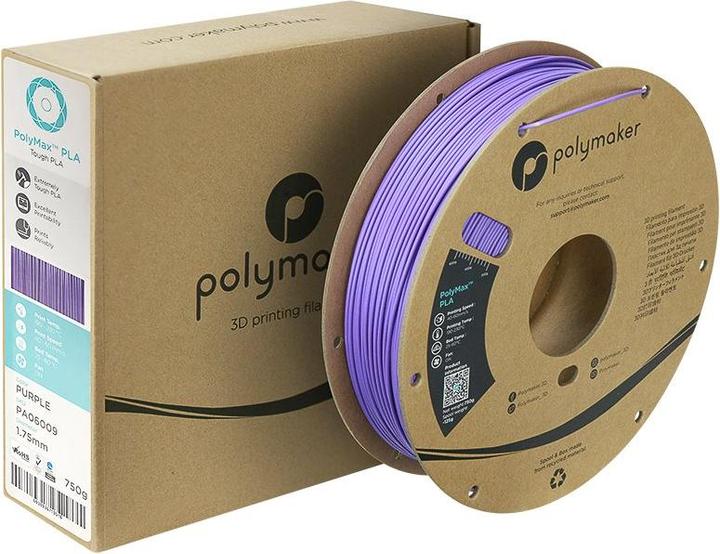 Productafbeelding Polymaker PA06009 PolyMAX Taai Filament hoge stijfheid, hoge treksterkte (PLA, 1.75 mm, 750 g, Paars)