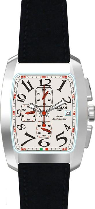 Actual product image Locman Italy Men's Watch Sport Anniversary Chrono black/white Ref. 0470 (Chronograph, 37 mm)