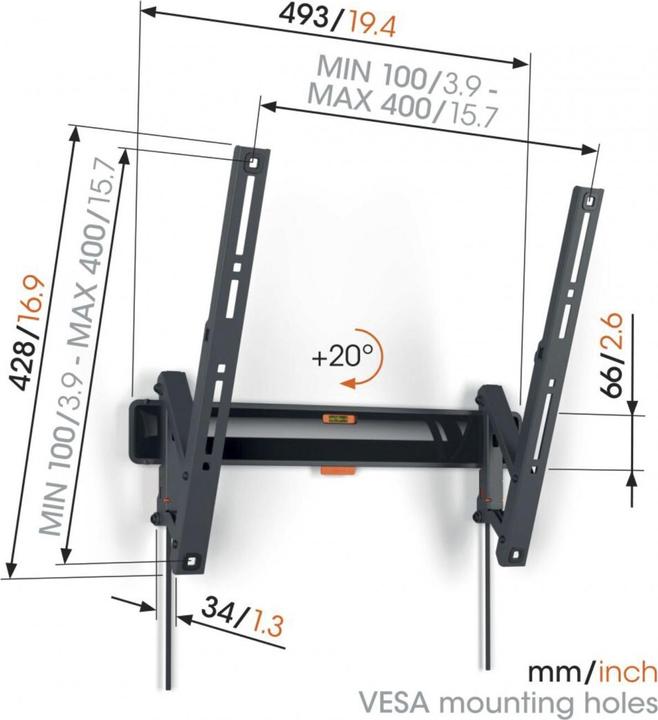 Actual product image Vogels TVM 3415 (Wall, 65", 25 kg)