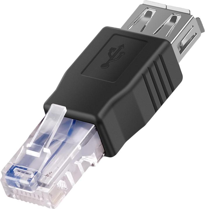 Immagine prodotto Akyga AK-AD-27 cavo con cambio di genere RJ45 USB 2.0 tipo A Nero (RJ45, 5.80 cm)