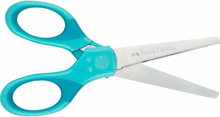 Actual product image Faber-Castell GRIP school scissors, turquoise, on blister card