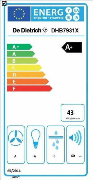 Energie-Label De Dietrich DHB7931X (Wandhaube)