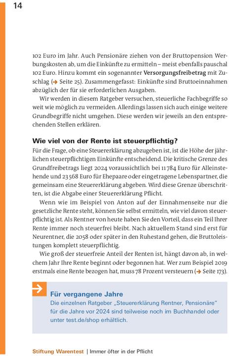 Produktbild Steuererklärung 2024/2025 - Rentner, Pensionäre (Deutsch, Udo Reuss, 2024)