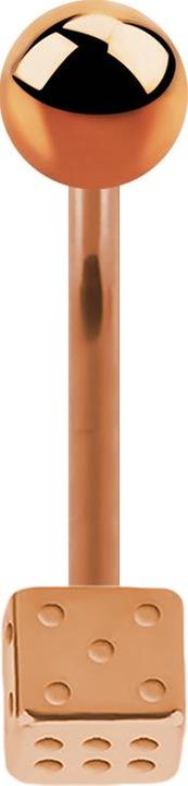 Image du produit Star Piercing Banane or rose avec boule et cube (Acier chirurgical 316L)