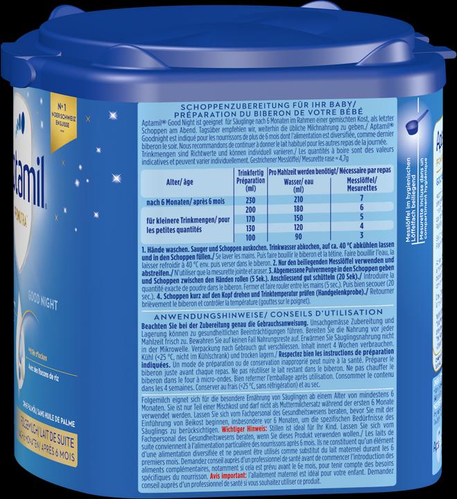 Immagine prodotto Aptamil Buona notte 2 (400 g, da 6 m.)
