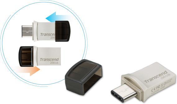 Produktbild Transcend USB-Stick 256GB JetFlash USB3.1,Pen Drive,OTG Type-A&C,Silver (256 GB, USB-C, USB-A)