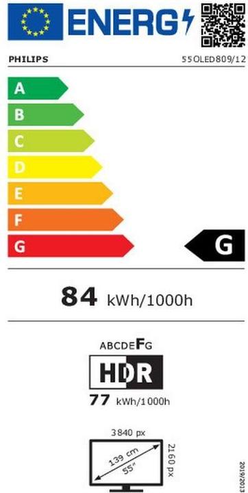 Energie-Label Philips 55OLED809/12 (55", OLED, 4K, 2024)