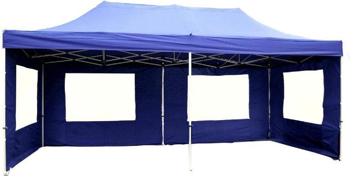 Produktbild VCM PROFI Faltpavillon Partyzelt 3x6 m blau Seitenteile Dach wasserdicht 270 g/m² (600 cm, 600 cm)