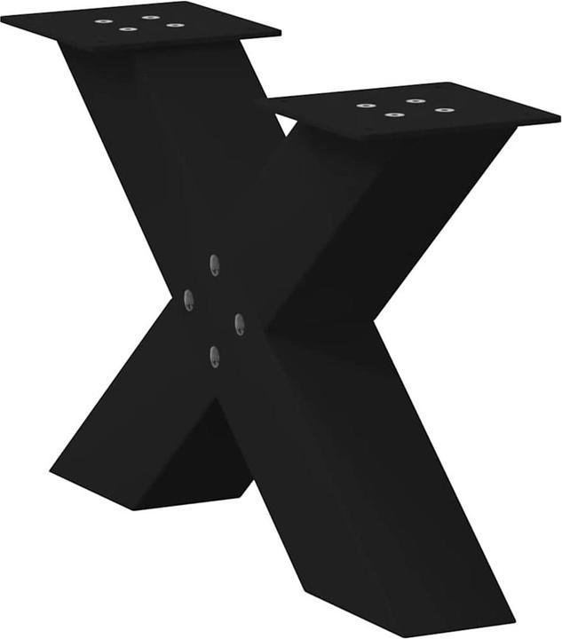 Produktbild VidaXL Couchtischbeine X-Form 2 Stk. Schwarz 60x(30-31) cm Stahl Tischbein