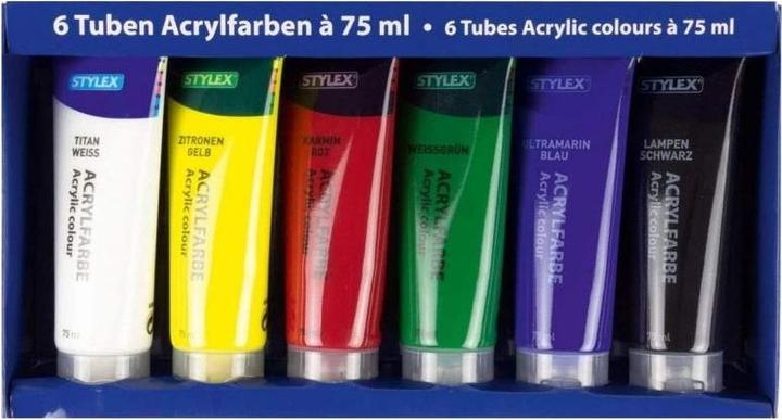 Produktbild Stylex Acrylfarben 6er Set (6 verschiedene Farben, 75 ml)