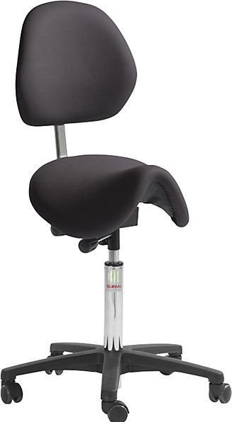 Image du produit kaiserkraft Tabouret de selle avec dossier, hauteur d'assise 580 - 770 mm, plastique, vinyle.