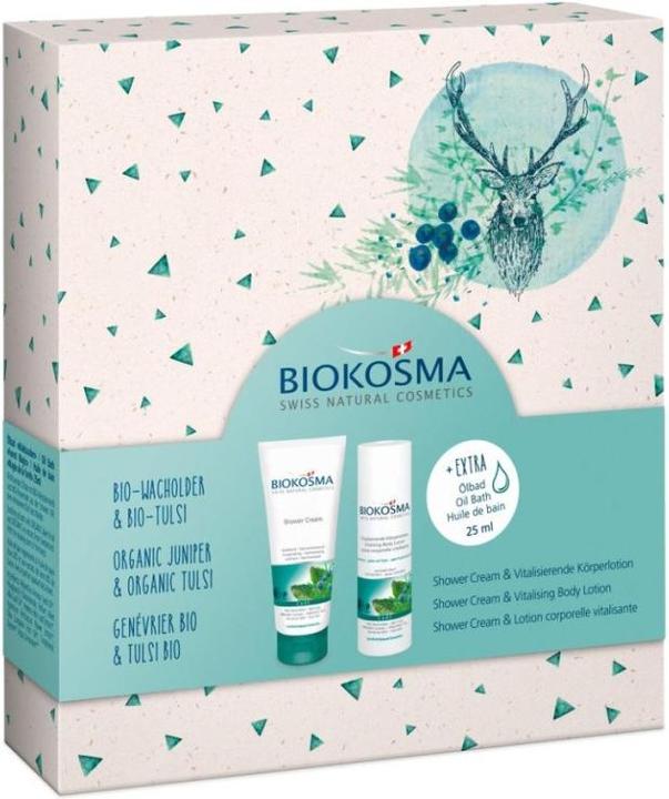 Immagine prodotto Biokosma Set regalo 2023 Ginepro Tulsi 2x200+25ml (Set per la cura del corpo)