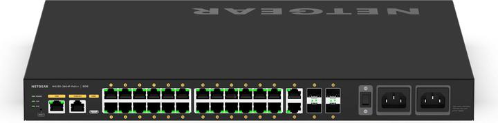 Actual product image Netgear PoE++ Switch AV Line M4250-26G4F-PoE++ 28 Port (30 Ports)