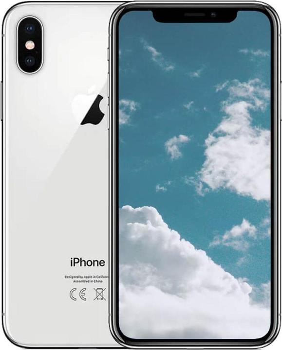 Actual product image Apple iPhone X (64 GB, Silver, 5.80", 12 Mpx, Single SIM, A / Like new)