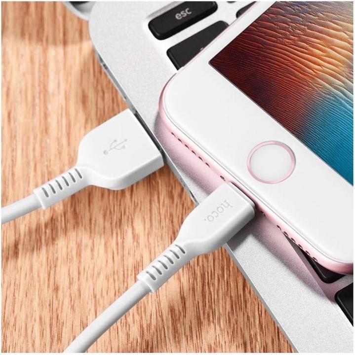 Produktbild Partner Telecom Cable Hoco HOCO cable USB A to Lightning X13 1 m white (1 m, USB 3.2 Gen 1)