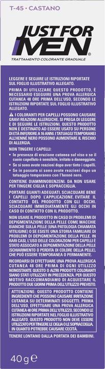 Immagine prodotto Just For Men T45 Touch Of Grey - Tinta per capelli castano scuro 40g (T-45)