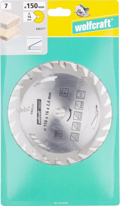 Produktbild wolfcraft wolfcraft 1 Kreissägeblatt HM, 24 Zähne ø160mm